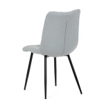 Židle jídelní, stříbrná látka, černý kov