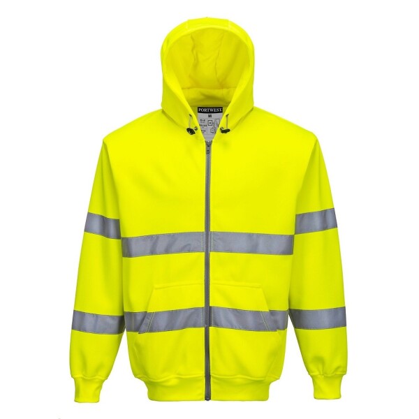 Mikina HI-VIS B305 pánská reflexní s kapucí žlutá L žlutá