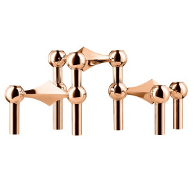 Stoff Nagel Designový svícen STOFF Nagel Rose Gold – set 3 ks, růžová barva, kov