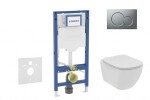 GEBERIT - Duofix Set předstěnové instalace, klozetu Tesi a sedátka softclose, tlačítko Sigma01, matný chrom SANI11CD2110