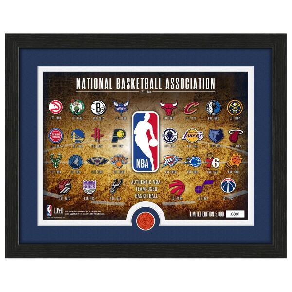 Obraz NBA NBA Highland Mint Logos & Team-Used Basketball