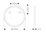 HANSGROHE - Xarita Lite S Zrcadlo s LED osvětlením a vyhříváním, průměr 70 cm, IR senzor, matná černá 54979670