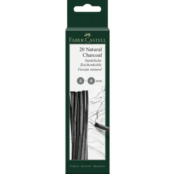 FABER-CASTELL Pitt Monochrome Přírodní uhel O 3-6 mm (129198)