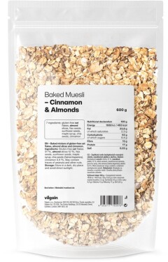 Vilgain Pečené müsli – Skořice & mandle 600 g