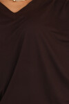 402-9 Pohodlné šaty s dlouhými rukávy - čokoládové S/M