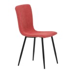Židle jídelní, červená látka, černý kov