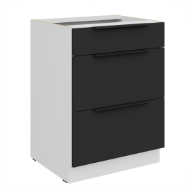Spodní skříňka Aria 60 D 3S BB - Premium Box Barva korpusu: Bílá, Barva dvířek: BL - Black AFM