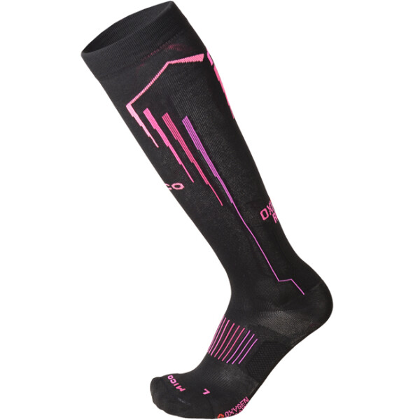 Mico ponožky LW Oxy-jet compression Nero Fucsia Fluo