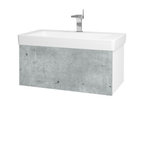 Dřevojas - Koupelnová skříňka VARIANTE SZZ 85 pro umyvadlo Laufen Pro S - N01 Bílá lesk / D01 Beton 163808