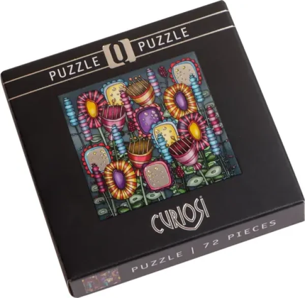 CURIOSI Čtvercové puzzle Q Silver: Barevné květiny