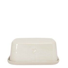 Bastion Collections Keramická máslenka June Clay, krémová barva, keramika