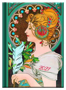 Praktik denní diář 2027 - MUCHA (A6)