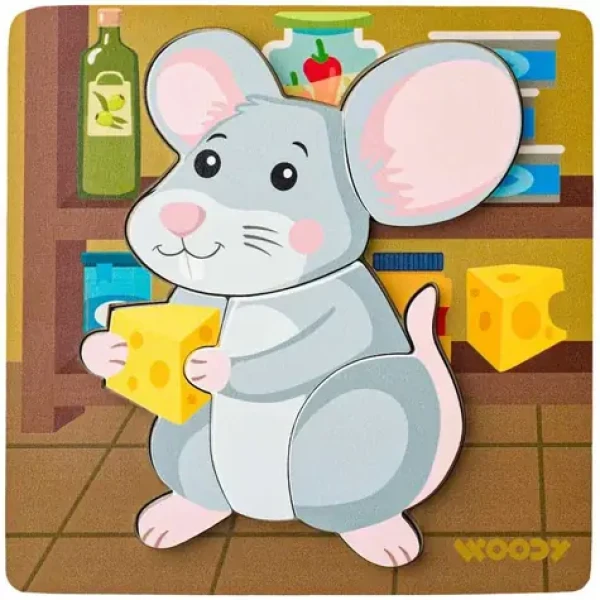 Woody Puzzle Baby - myška