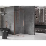 MEXEN/S - Velar posuvné sprchové dveře Walk-in 70 cm, transparent, růžové zlato 871-070-000-03-60