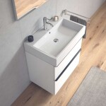 DURAVIT - Vero Air Umyvadlo 70x47 cm, s přepadem, otvor pro baterii, WonderGliss, bílá 23507000001