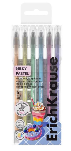 ErichKrause Milky Pastel akrylová gelová pera 1,0 mm sada 6 ks
