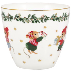 GREEN GATE Latte cup Joanni White 300 ml, multi barva, porcelán 300ml