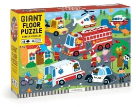 MUDPUPPY Podlahové puzzle Záchranná vozidla