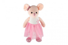 Myš/Myška baletka plyš 44cm růžová v sáčku 0+