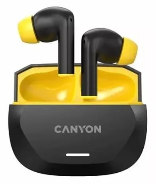 CANYON Hexagon 7 černo-žlutá / Bezdrátová sluchátka do uší / ANC / Bluetooth 5.4 / výdrž 27h (CNS-TWS7BY)