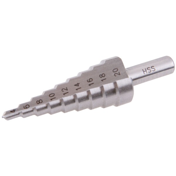LEVIOR 20487 Vrták stupňovitý, 4-20mm, 9 stupňů, HSS
