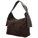 Módní dámská kožená kabelka na rameno Beatrix, tmavě hnědá