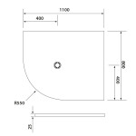 POLYSAN - FLEXIA vanička z litého mramoru čtvrtkruh, s možností úpravy rozměru, 110x80cm, R550, pravá 91271