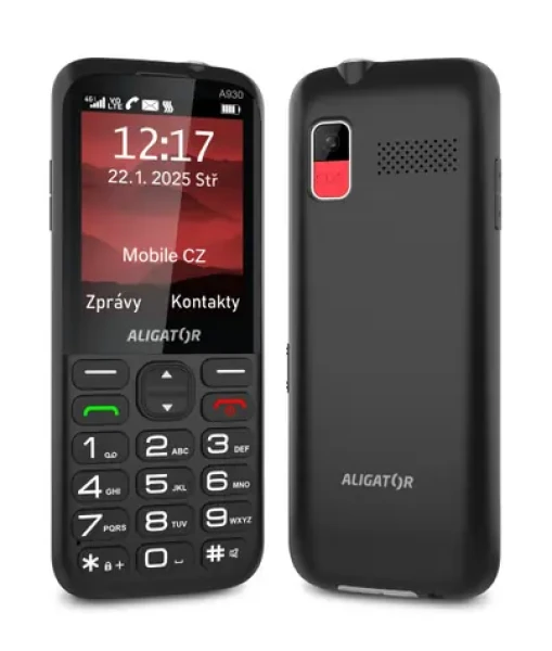 Aligator A930 GPS 4G Senior černý s aplikací Záchranka + nabíjecí stojánek (A930B)