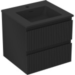 MEXEN/S - Rivel koupelnová skříňka 50 cm s umyvadlem Otis, 2 zásuvky, reliéf , černá mat 91A20-05047-2-BFF71-W18M71