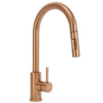 REA/S - Ocelový dřez Leo 50 BRUSH COPPER s kuchyňskou baterií KPL-06015