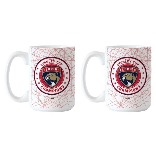 Fanatics Set hrnků Florida Panthers NHL 2025 Stanley Cup Champions Two-Pack 15oz. Wrap Sublimated Mug Set