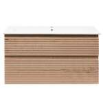Koupelnová skříňka 2 zásuvková s umyvadlem Naturel Savona 98x53x44,8 cm dub Halifax mat SAVONA2100DH SAVONA2100DH