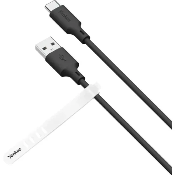 YENKEE YCU 315 BK SILIC Kabel USB-A (M) - USB-C (M) 1.5m černá / 15W (8590669356737)