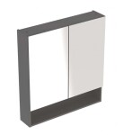 GEBERIT - Selnova Square Zrcadlová skříňka 85x59x18 cm, 2 dvířka, lávová mat 501.265.00.1