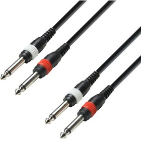 Adam Hall K3TPP0300 nástroje kabel [2x jack zástrčka 6,3 mm (mono) - 2x jack zástrčka 6,3 mm (mono)] 3 m černá