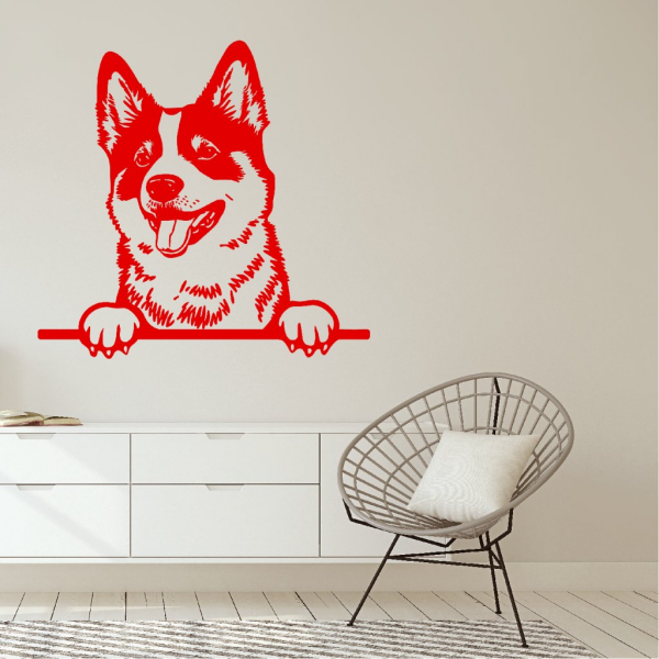 Samolepka Akita Inu Barva: červená, Velikost: 80 x 78 cm