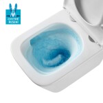 Mereo WC set - Smart flush rimless WC hranaté, modul pro sádrokarton, chrom hranaté tlačítko lesklé MM02NSETRT322