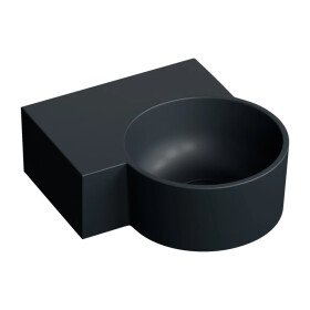 OMNIRES - OVO M+ umyvadlo na desku/závěsné - levé, 33 x 34 cm, black lava mat; OVO335UWLBLV