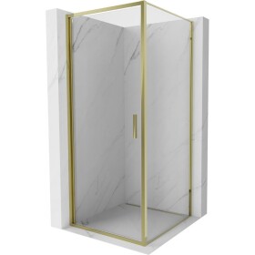 MEXEN/S - Exo sprchový kout dveře křídlové 75 x 75, transparent, zlato 817-075-075-50-00