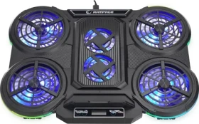 Rampage PROTE R6 šedá / chladící podložka / pro notebooky 10 - 17" / 6x ventilátor / stojánek na mobil / RGB (PROTE R6)