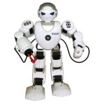 Robot RC FOBOS plast interaktivní chodící 40cm česky mluvící na baterie s USB v krabici 31x45x13cm