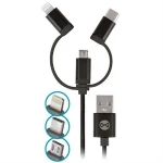 Forever 3IN1 Datový kabel Lightning microUSB USB-C černá (DATAPIP5-MICBKK)