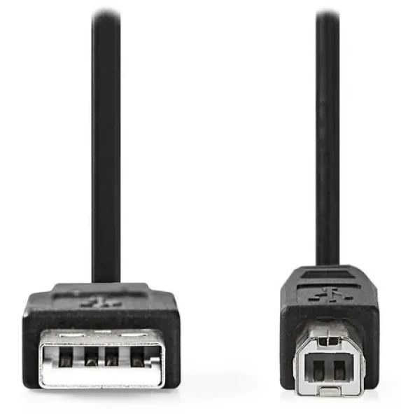 NEDIS kabel USB 2.0 A-B černý / Kabel USB / USB-A - USB-B / k tiskárně / 1 m (CCGL60100BK10)