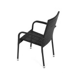 Židle zahradní, černý umělý ratan, kov, stohovatelná.