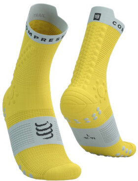 Běžecké kompresní ponožky Compressport Pro Racing Socks v4.0 Trail - Maize/Dawn Blue Velikost: EU 45-48