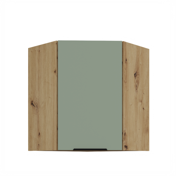 Horní rohová skříňka Aria 60x60 GN-72 1F (45°) Barva korpusu: Dub artisan, Barva dvířek: SA - Aquamarine AFM