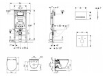 GEBERIT - Duofix Modul pro závěsné WC s tlačítkem Sigma50, alpská bílá + Ideal Standard Tesi - WC a sedátko, Aquablade, SoftClose 111.355.00.5 NU8