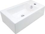 DEANTE - SQUARE - Keramické umyvadlo, na desku, pravé - bílé CGS_6U2R