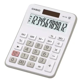 CASIO MX 12 B WE bílo-šedá / Kalkulačka / duální napájení (MX 12 B WE)