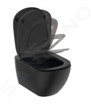 IDEAL STANDARD - Tesi Závěsné WC se sedátkem SoftClose, RimLS+, hedvábná černá T5361V3